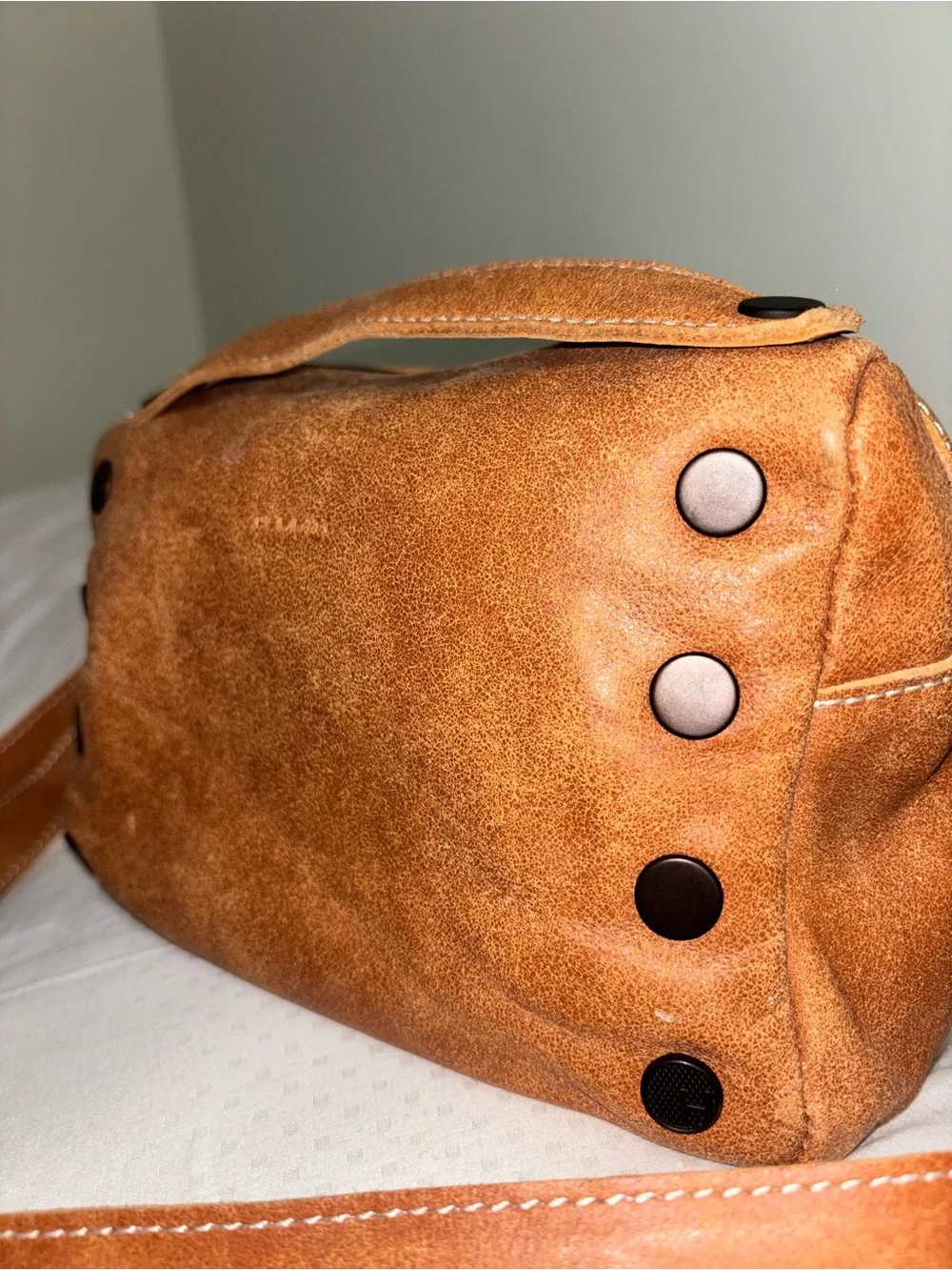 Hammitt Tan Suede Crossbody with Black Stud Accents
